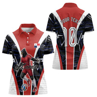 Personalized Panama Soccer Harpy Eagle Women Polo Shirt Los Canaleros Football Mascot Fan