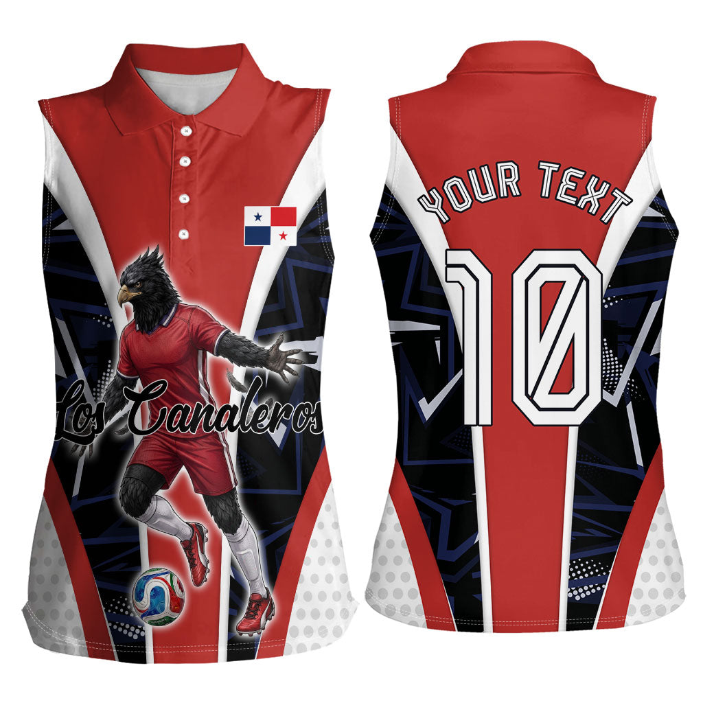 Personalized Panama Soccer Harpy Eagle Women Sleeveless Polo Shirt Los Canaleros Football Mascot Fan