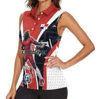 Personalized Panama Soccer Harpy Eagle Women Sleeveless Polo Shirt Los Canaleros Football Mascot Fan