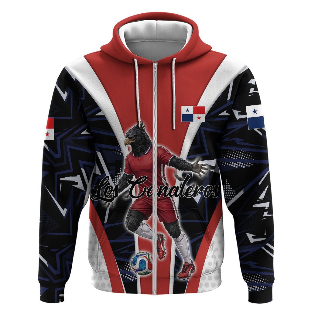 Personalized Panama Soccer Harpy Eagle Zip Hoodie Los Canaleros Football Mascot Fan