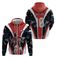 Personalized Panama Soccer Harpy Eagle Zip Hoodie Los Canaleros Football Mascot Fan