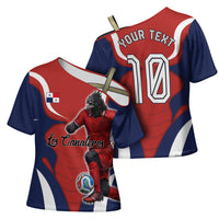 Personalized Panama Soccer Los Canaleros Cross Shoulder Shirt Football Harpy Eagle Mascot