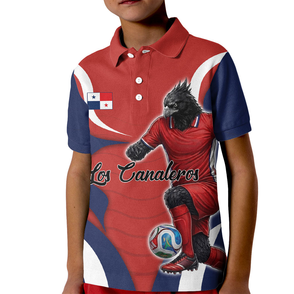Personalized Panama Soccer Los Canaleros Kid Polo Shirt Football Harpy Eagle Mascot