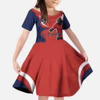 Personalized Panama Soccer Los Canaleros Kid Short Sleeve Dress Football Harpy Eagle Mascot