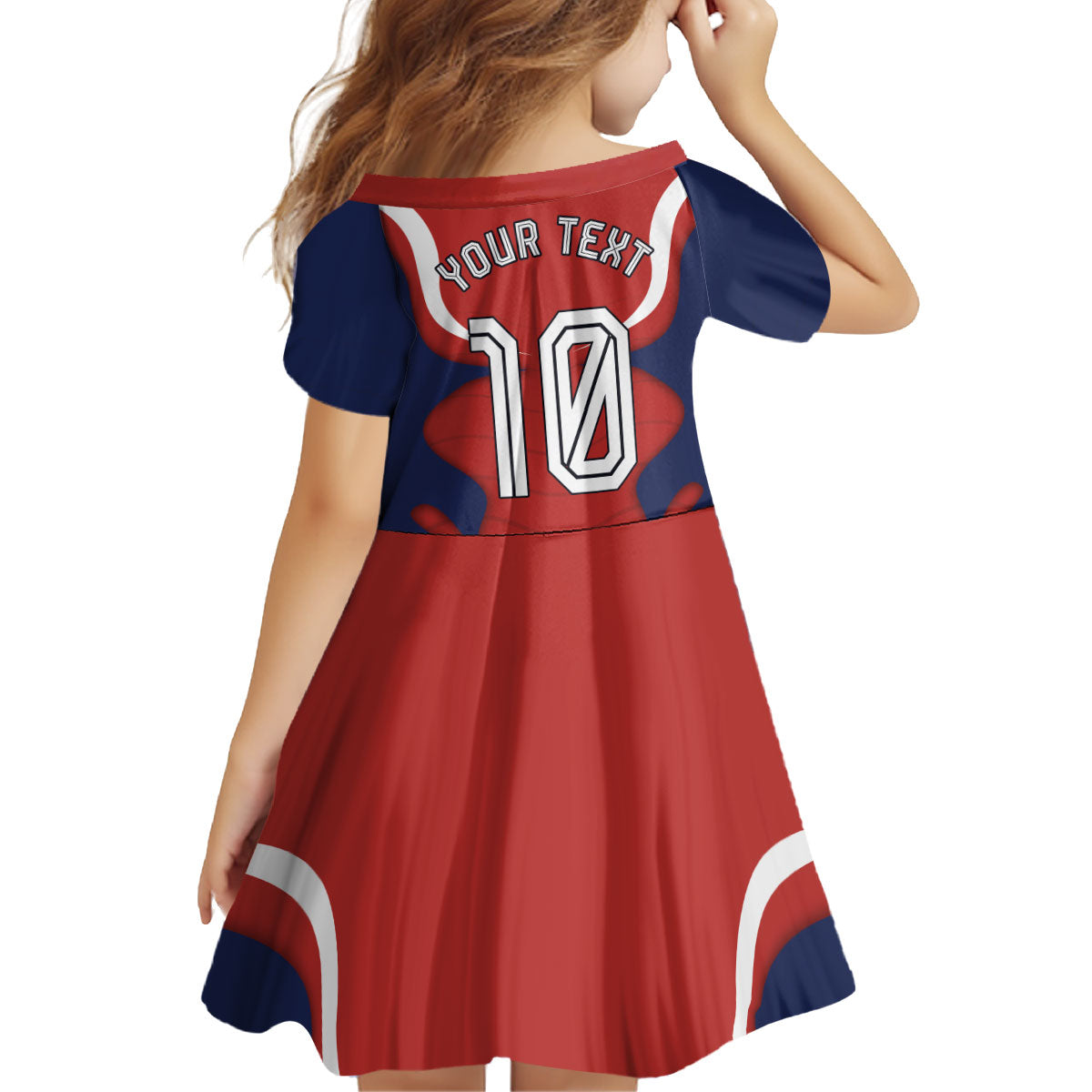 Personalized Panama Soccer Los Canaleros Kid Short Sleeve Dress Football Harpy Eagle Mascot
