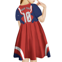 Personalized Panama Soccer Los Canaleros Kid Short Sleeve Dress Football Harpy Eagle Mascot