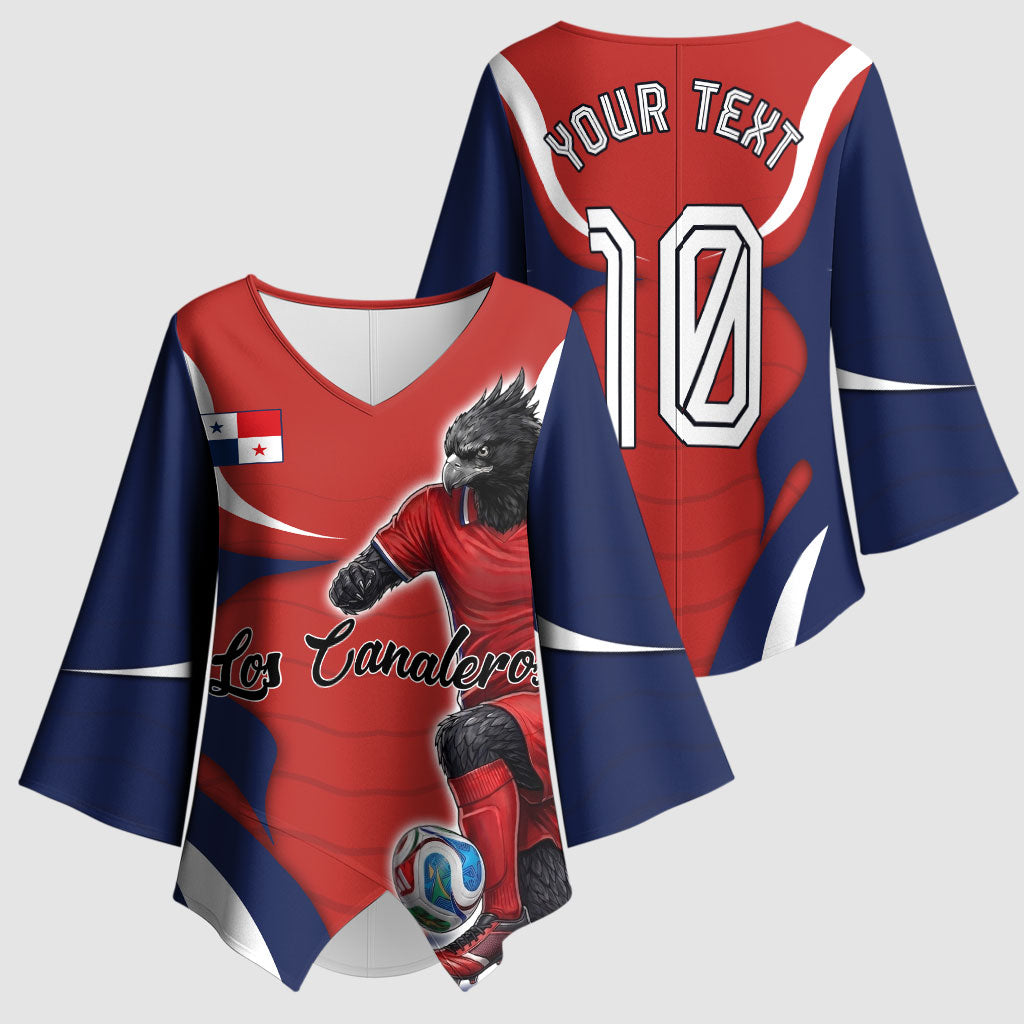 Personalized Panama Soccer Los Canaleros Kimono Sleeve Blouse Football Harpy Eagle Mascot