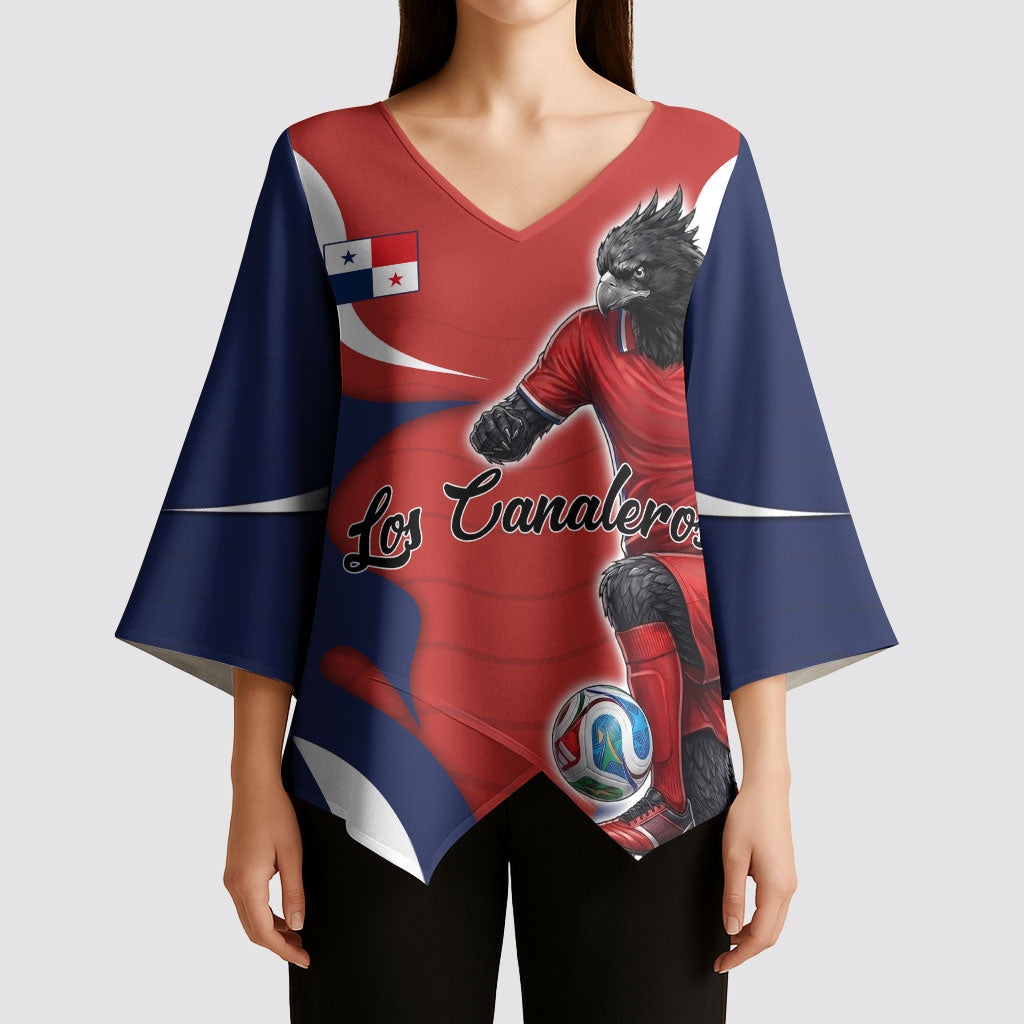 Personalized Panama Soccer Los Canaleros Kimono Sleeve Blouse Football Harpy Eagle Mascot