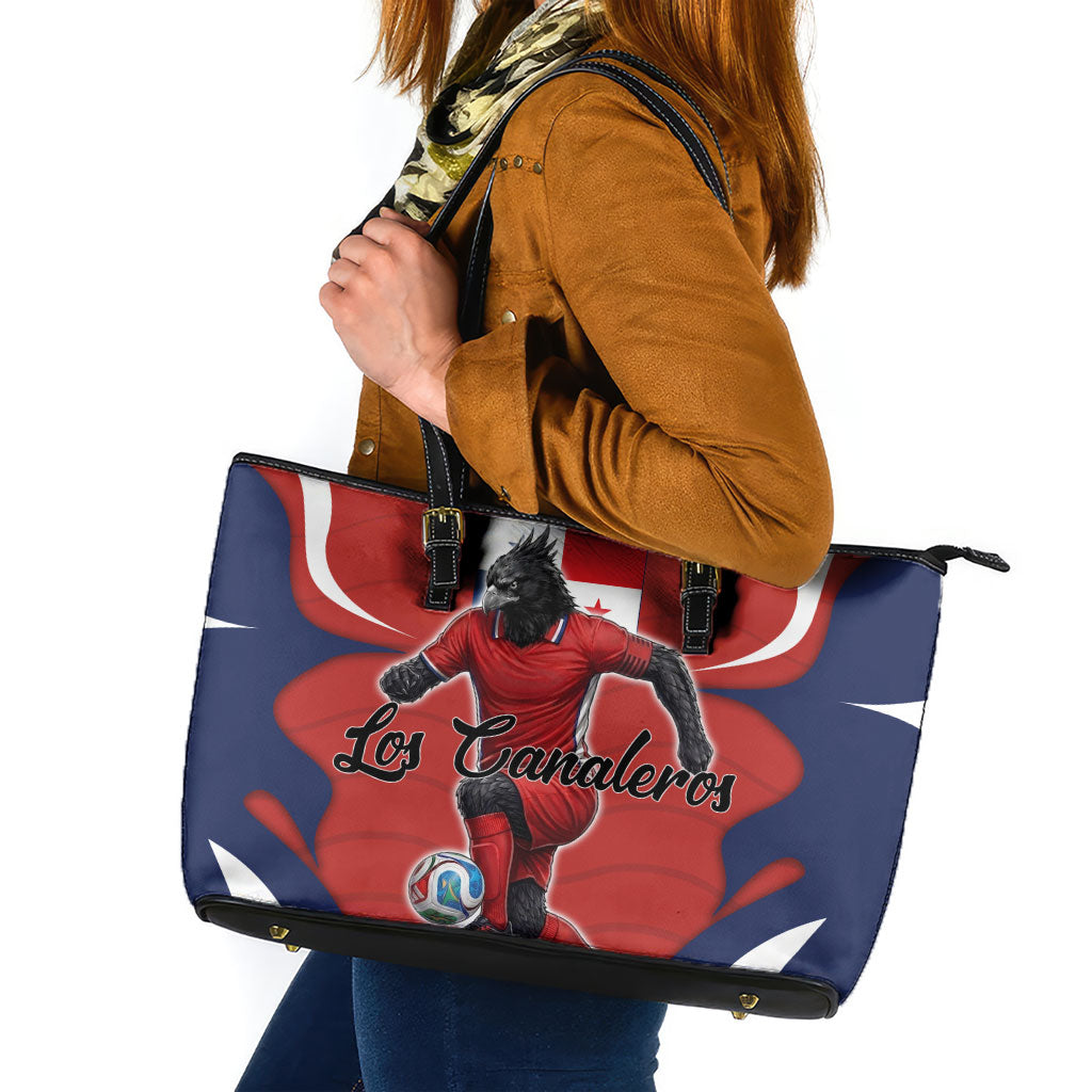 Panama Soccer Los Canaleros Leather Tote Bag Football Harpy Eagle Mascot