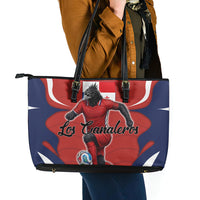 Panama Soccer Los Canaleros Leather Tote Bag Football Harpy Eagle Mascot