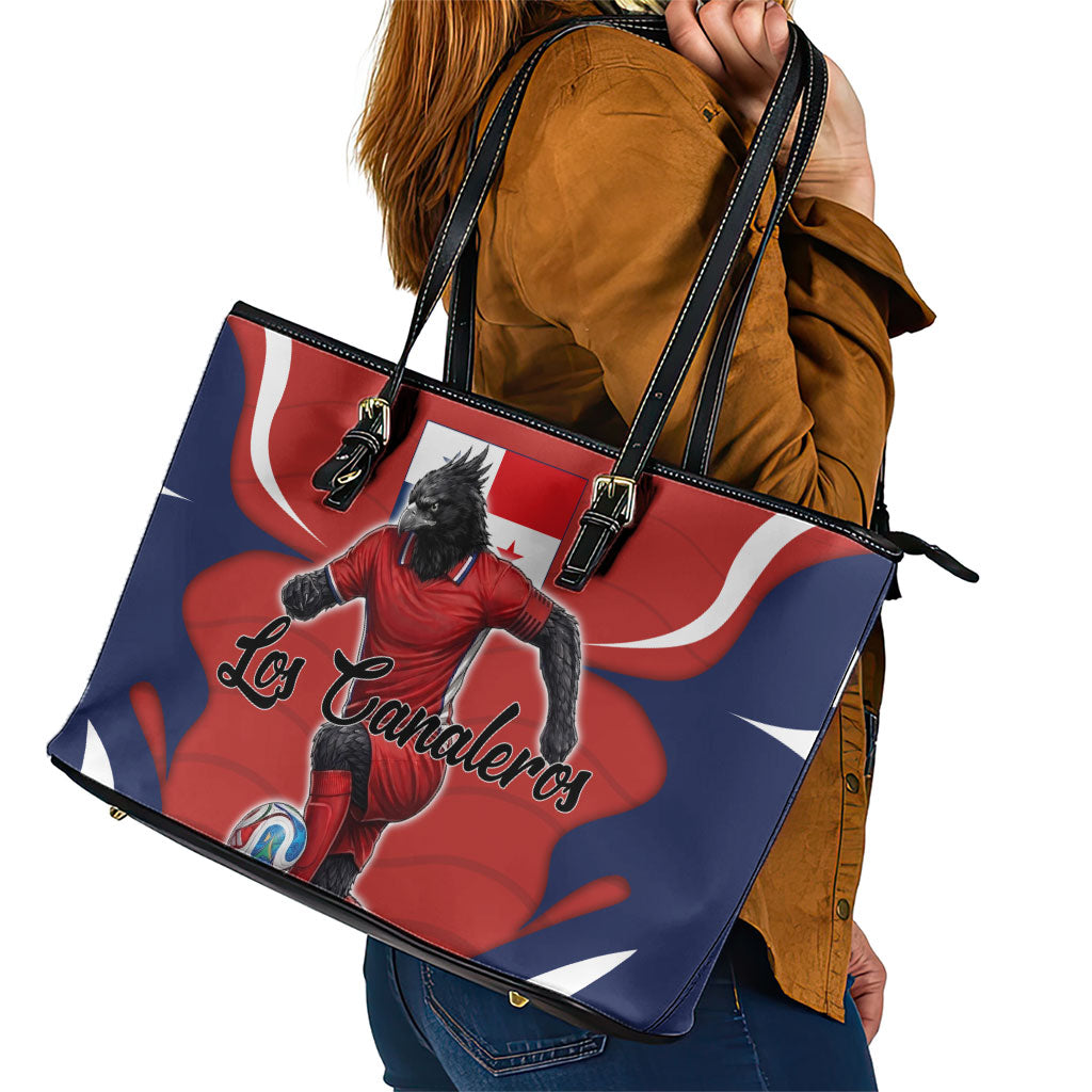 Panama Soccer Los Canaleros Leather Tote Bag Football Harpy Eagle Mascot