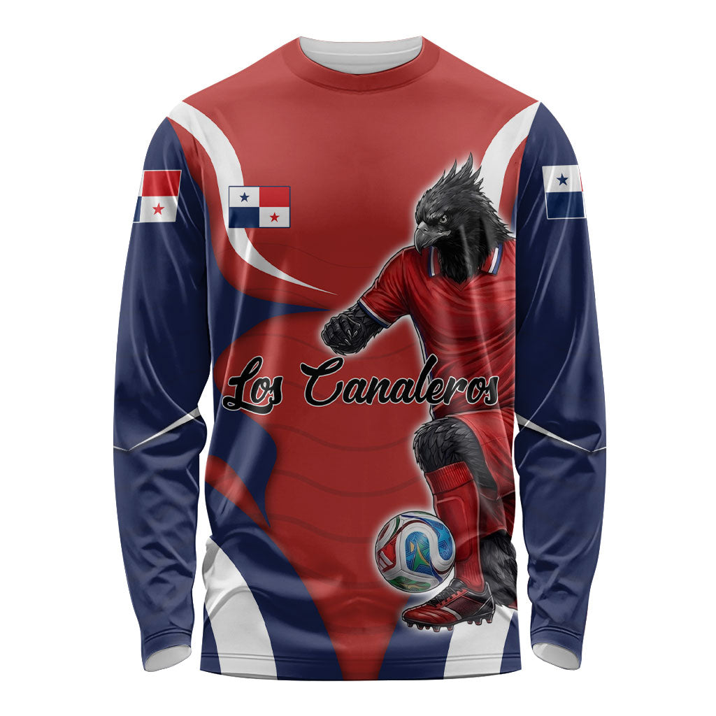 Personalized Panama Soccer Los Canaleros Long Sleeve Shirt Football Harpy Eagle Mascot