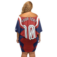 Personalized Panama Soccer Los Canaleros Off Shoulder Short Dress Football Harpy Eagle Mascot