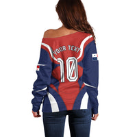 Personalized Panama Soccer Los Canaleros Off Shoulder Sweater Football Harpy Eagle Mascot