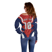 Personalized Panama Soccer Los Canaleros Off Shoulder Sweater Football Harpy Eagle Mascot