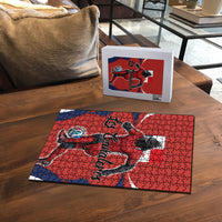 Panama Soccer Los Canaleros Puzzle Football Harpy Eagle Mascot