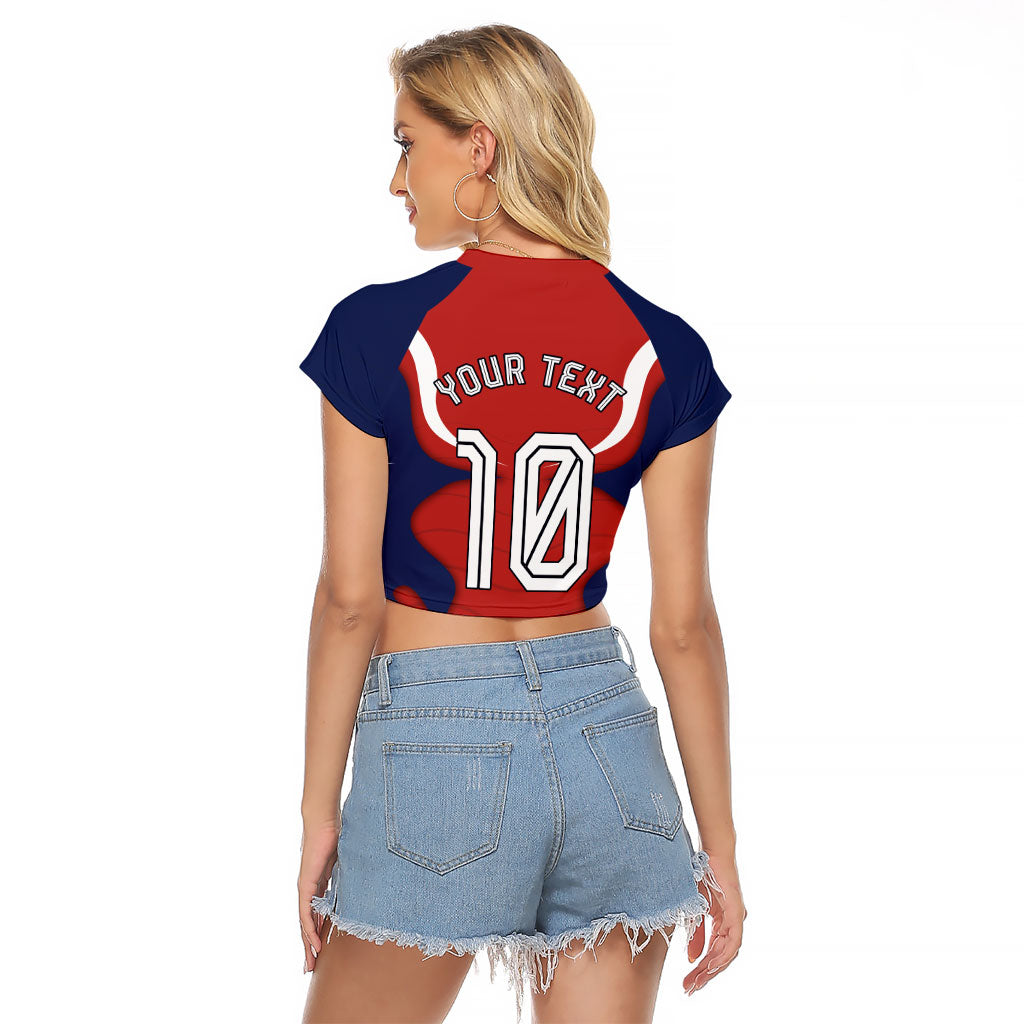 Personalized Panama Soccer Los Canaleros Raglan Cropped T Shirt Football Harpy Eagle Mascot