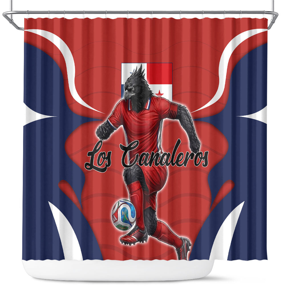 Panama Soccer Los Canaleros Shower Curtain Football Harpy Eagle Mascot
