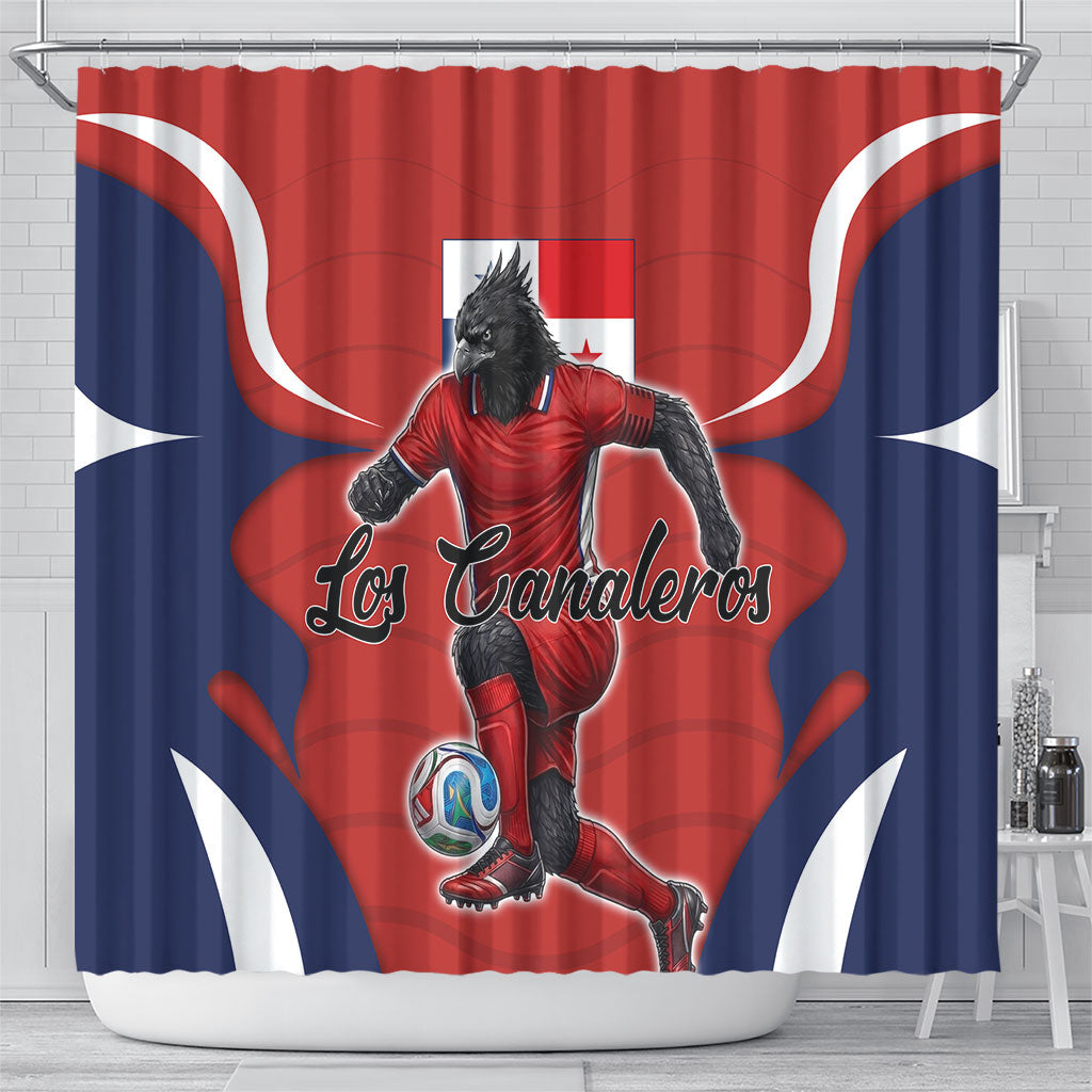 Panama Soccer Los Canaleros Shower Curtain Football Harpy Eagle Mascot