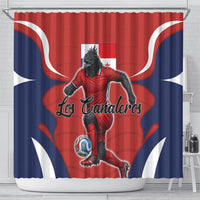Panama Soccer Los Canaleros Shower Curtain Football Harpy Eagle Mascot