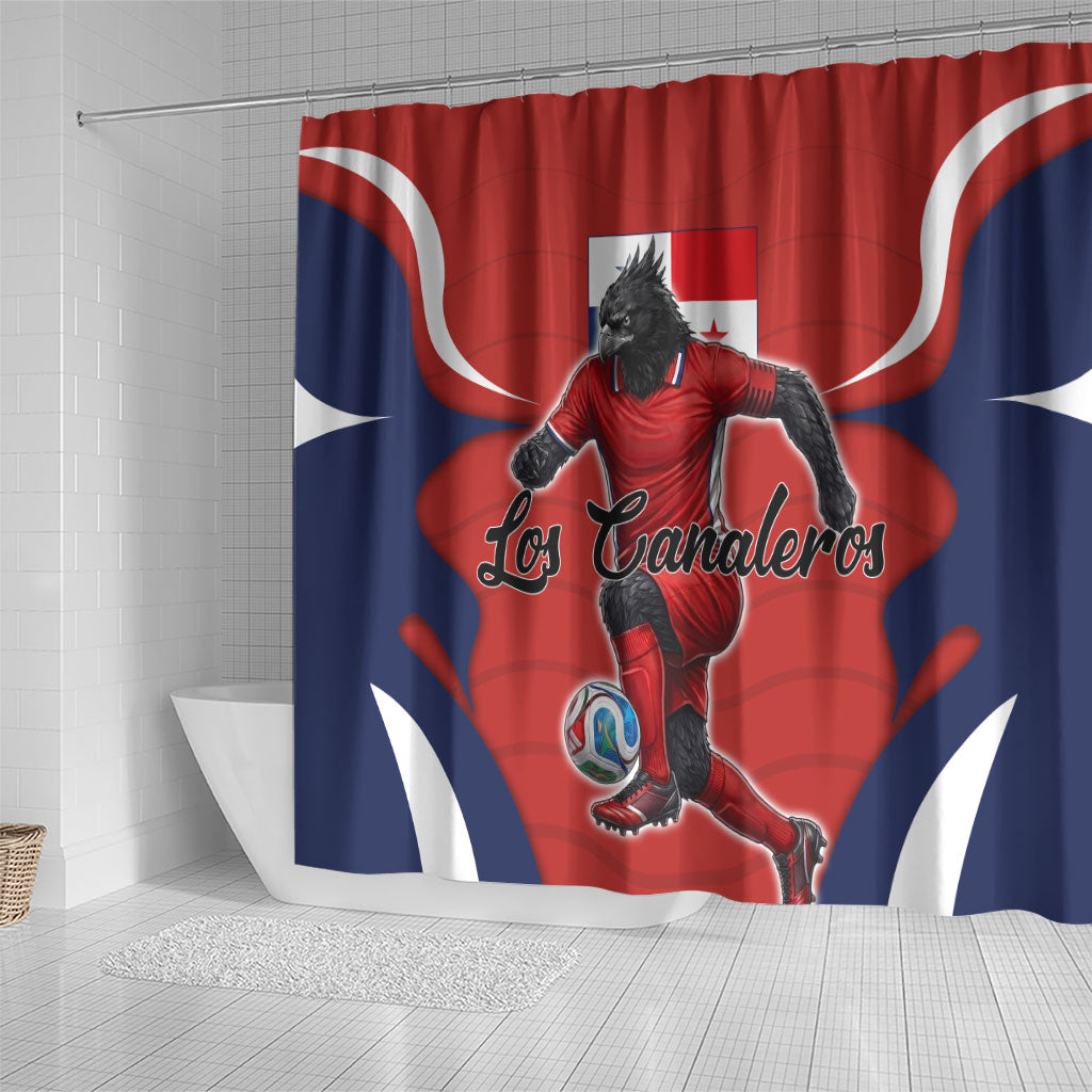 Panama Soccer Los Canaleros Shower Curtain Football Harpy Eagle Mascot