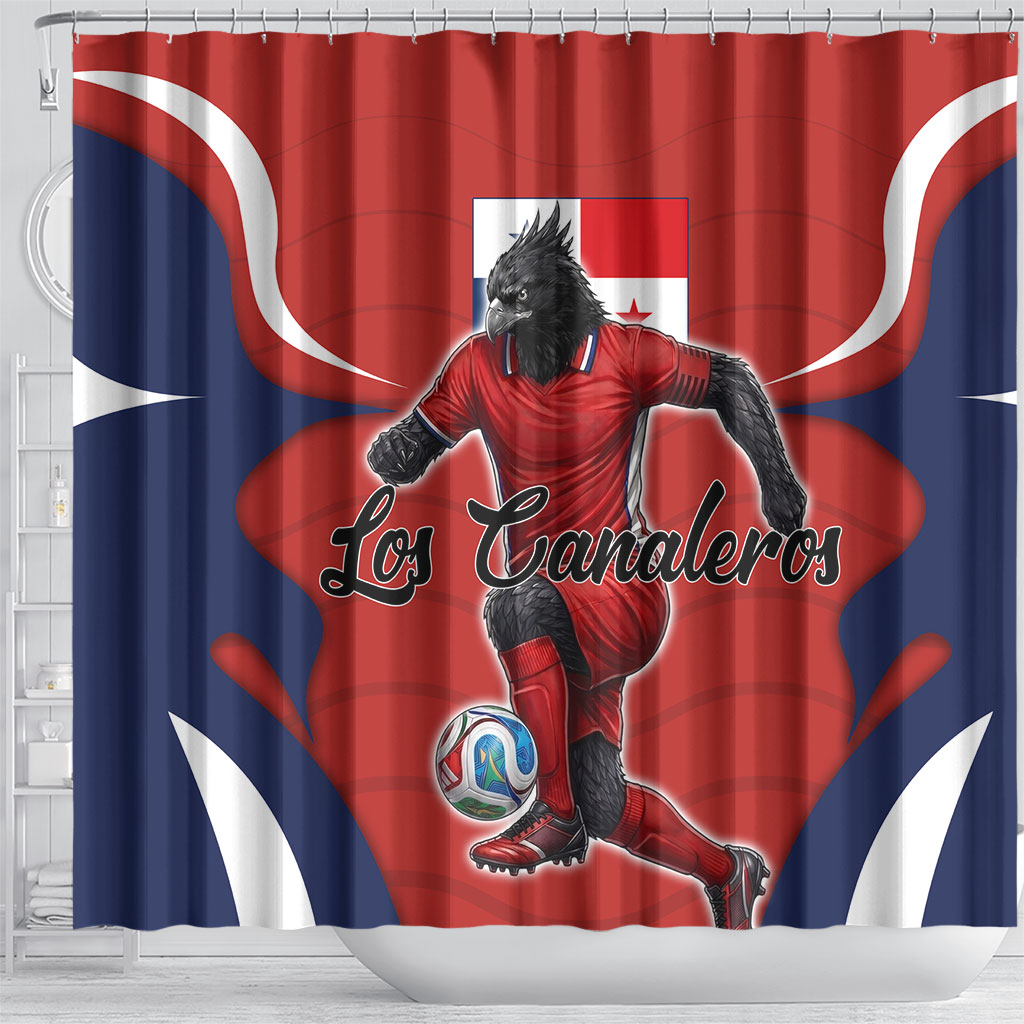 Panama Soccer Los Canaleros Shower Curtain Football Harpy Eagle Mascot