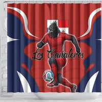 Panama Soccer Los Canaleros Shower Curtain Football Harpy Eagle Mascot