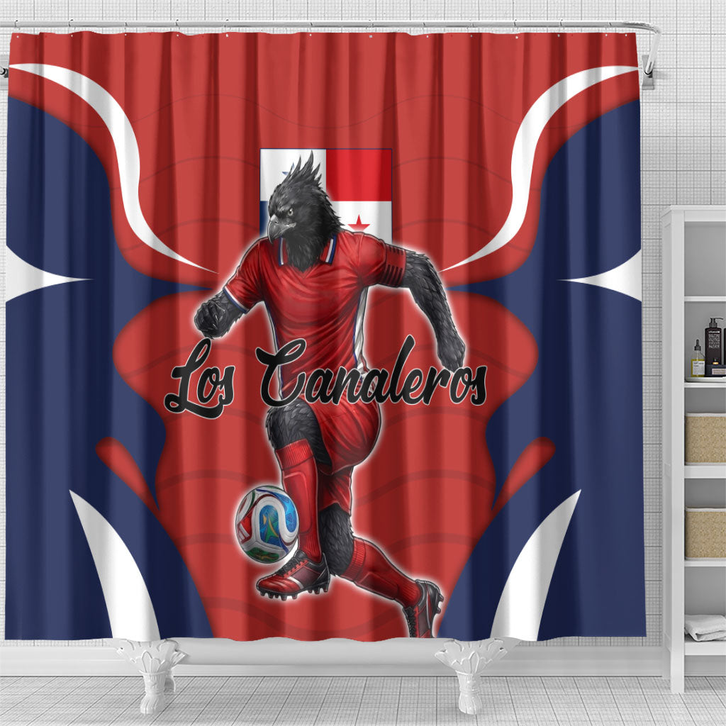 Panama Soccer Los Canaleros Shower Curtain Football Harpy Eagle Mascot
