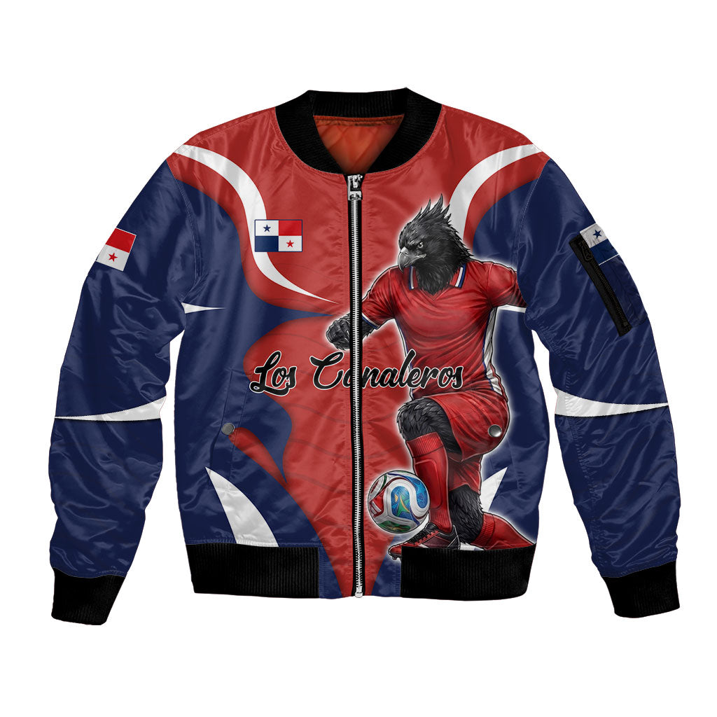 Personalized Panama Soccer Los Canaleros Sleeve Zip Bomber Jacket Football Harpy Eagle Mascot
