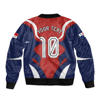 Personalized Panama Soccer Los Canaleros Sleeve Zip Bomber Jacket Football Harpy Eagle Mascot