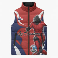 Personalized Panama Soccer Los Canaleros Sleeveless Puffer Jacket Football Harpy Eagle Mascot