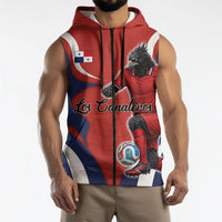 Personalized Panama Soccer Los Canaleros Sleeveless Zip Hoodie Football Harpy Eagle Mascot