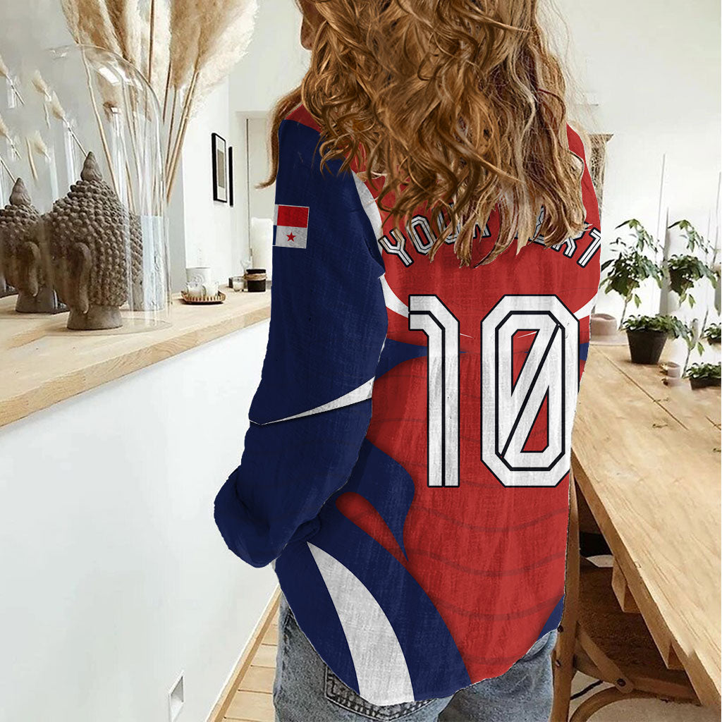 Personalized Panama Soccer Los Canaleros Women Casual Shirt Football Harpy Eagle Mascot