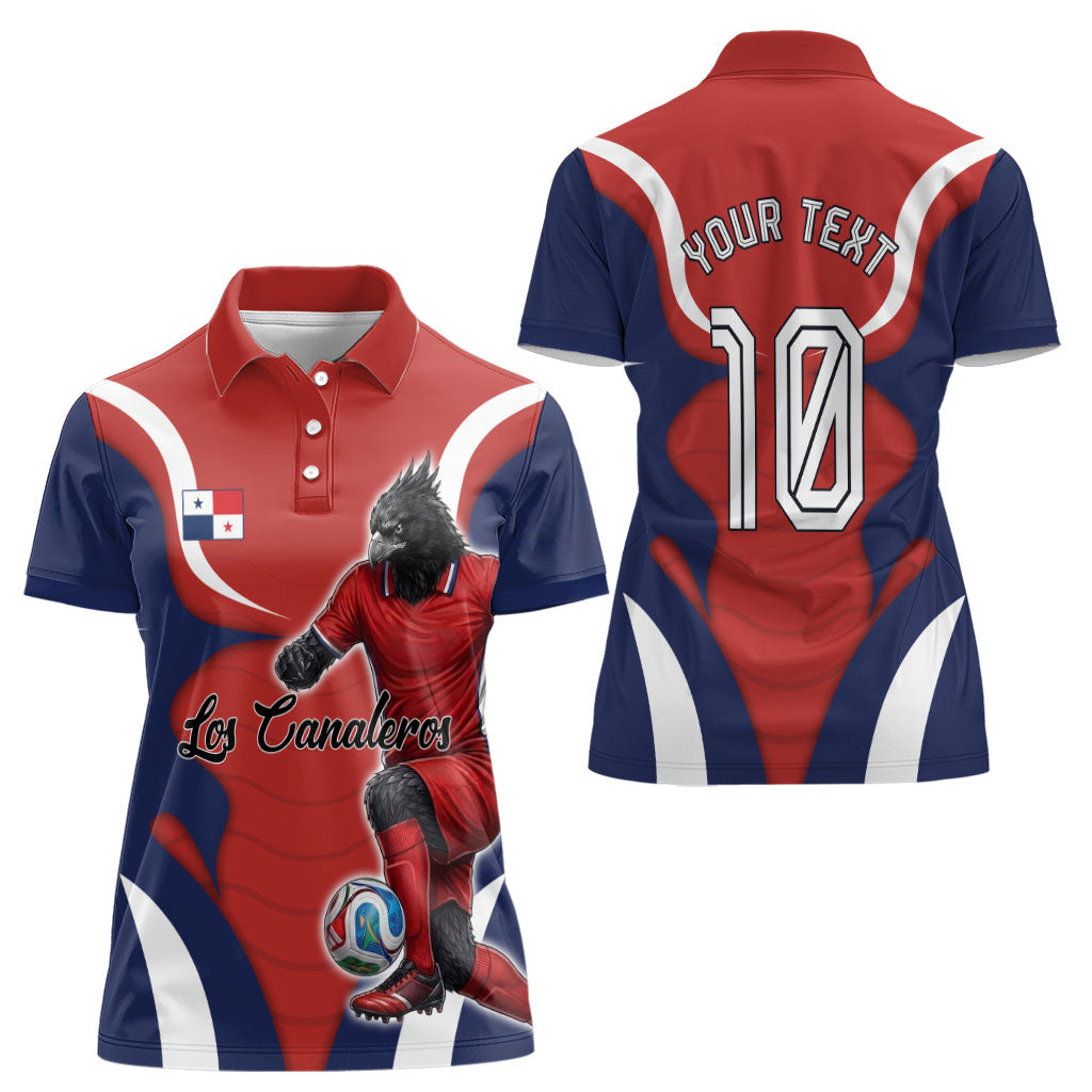 Personalized Panama Soccer Los Canaleros Women Polo Shirt Football Harpy Eagle Mascot