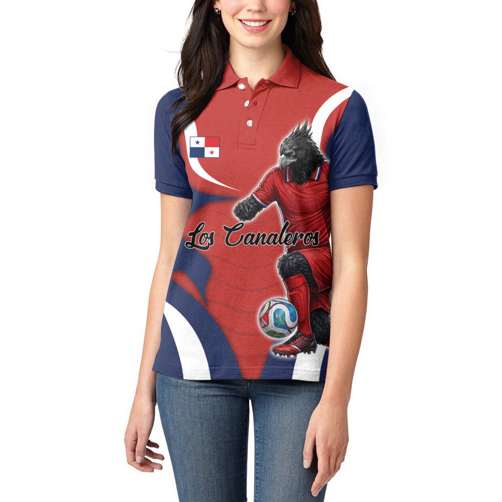Personalized Panama Soccer Los Canaleros Women Polo Shirt Football Harpy Eagle Mascot