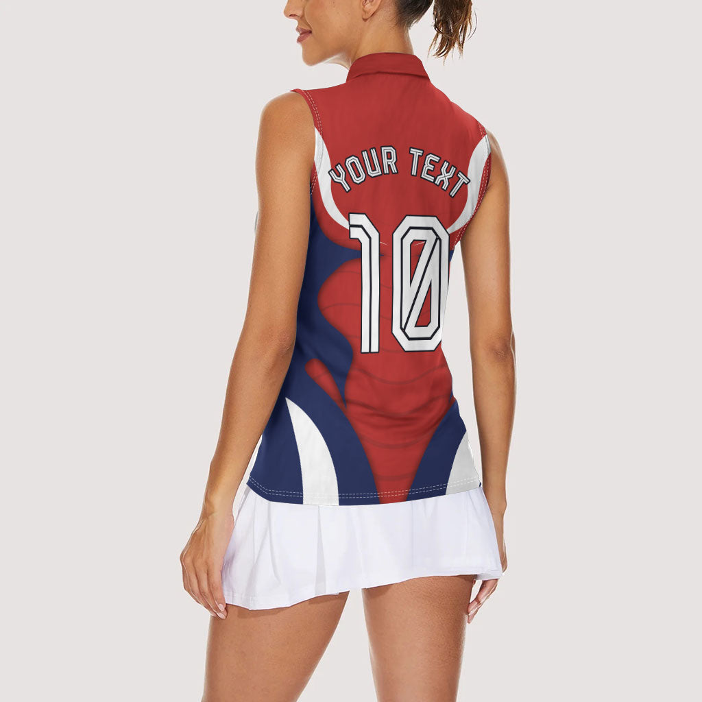 Personalized Panama Soccer Los Canaleros Women Sleeveless Polo Shirt Football Harpy Eagle Mascot