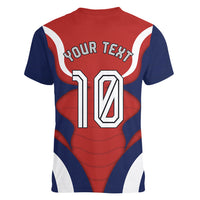 Personalized Panama Soccer Los Canaleros Women V-Neck T-Shirt Football Harpy Eagle Mascot