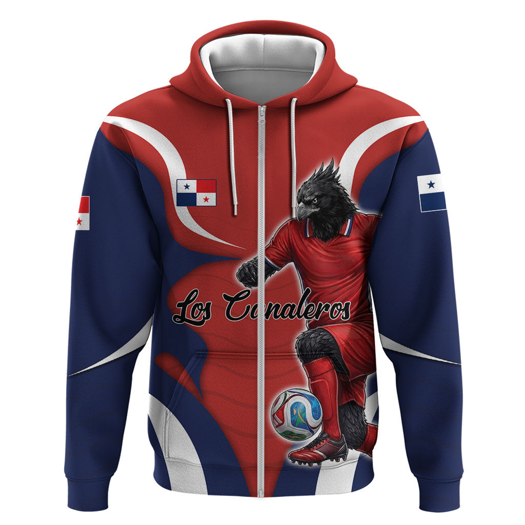 Personalized Panama Soccer Los Canaleros Zip Hoodie Football Harpy Eagle Mascot