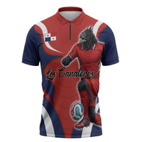 Personalized Panama Soccer Los Canaleros Zipper Polo Shirt Football Harpy Eagle Mascot