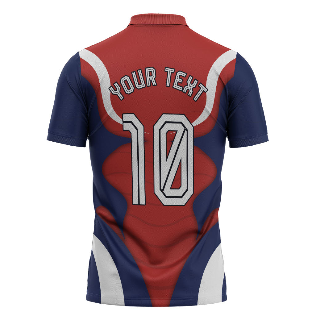 Personalized Panama Soccer Los Canaleros Zipper Polo Shirt Football Harpy Eagle Mascot