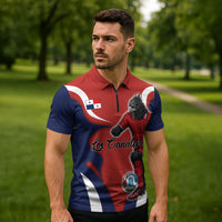 Personalized Panama Soccer Los Canaleros Zipper Polo Shirt Football Harpy Eagle Mascot