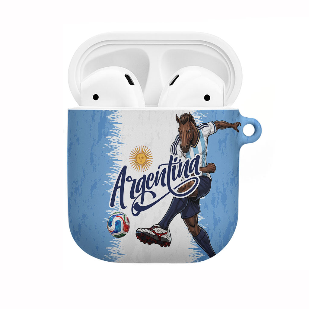 Argentina Football La Seleccion AirPods Case Argentinian Horse Soccer Mascot Patriotic Grunge