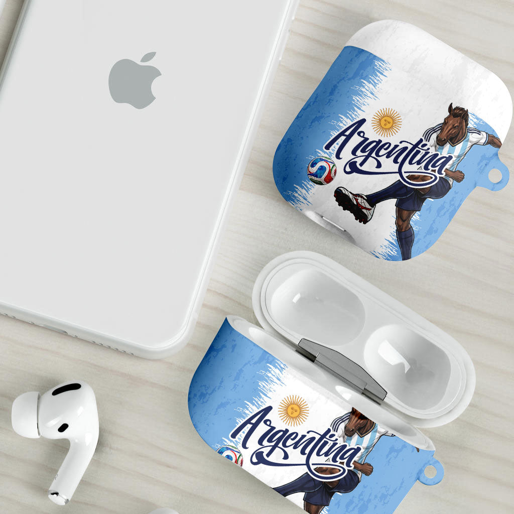 Argentina Football La Seleccion AirPods Case Argentinian Horse Soccer Mascot Patriotic Grunge