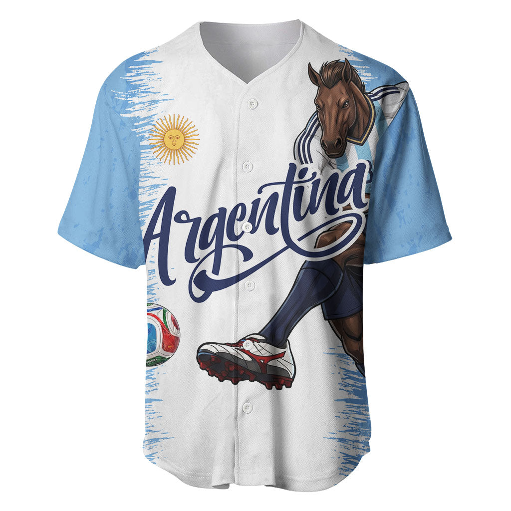 Personalized Argentina Football La Seleccion Baseball Jersey Argentinian Horse Soccer Mascot Patriotic Grunge