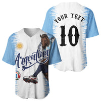 Personalized Argentina Football La Seleccion Baseball Jersey Argentinian Horse Soccer Mascot Patriotic Grunge
