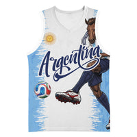 Personalized Argentina Football La Seleccion Basketball Jersey Argentinian Horse Soccer Mascot Patriotic Grunge