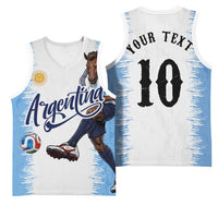 Personalized Argentina Football La Seleccion Basketball Jersey Argentinian Horse Soccer Mascot Patriotic Grunge
