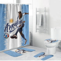 Argentina Football La Seleccion Bathroom Set Argentinian Horse Soccer Mascot Patriotic Grunge
