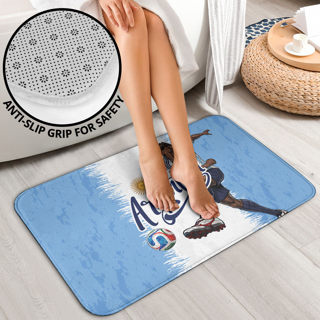 Argentina Football La Seleccion Bathroom Set Argentinian Horse Soccer Mascot Patriotic Grunge