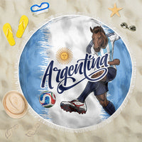 Argentina Football La Seleccion Beach Blanket Argentinian Horse Soccer Mascot Patriotic Grunge
